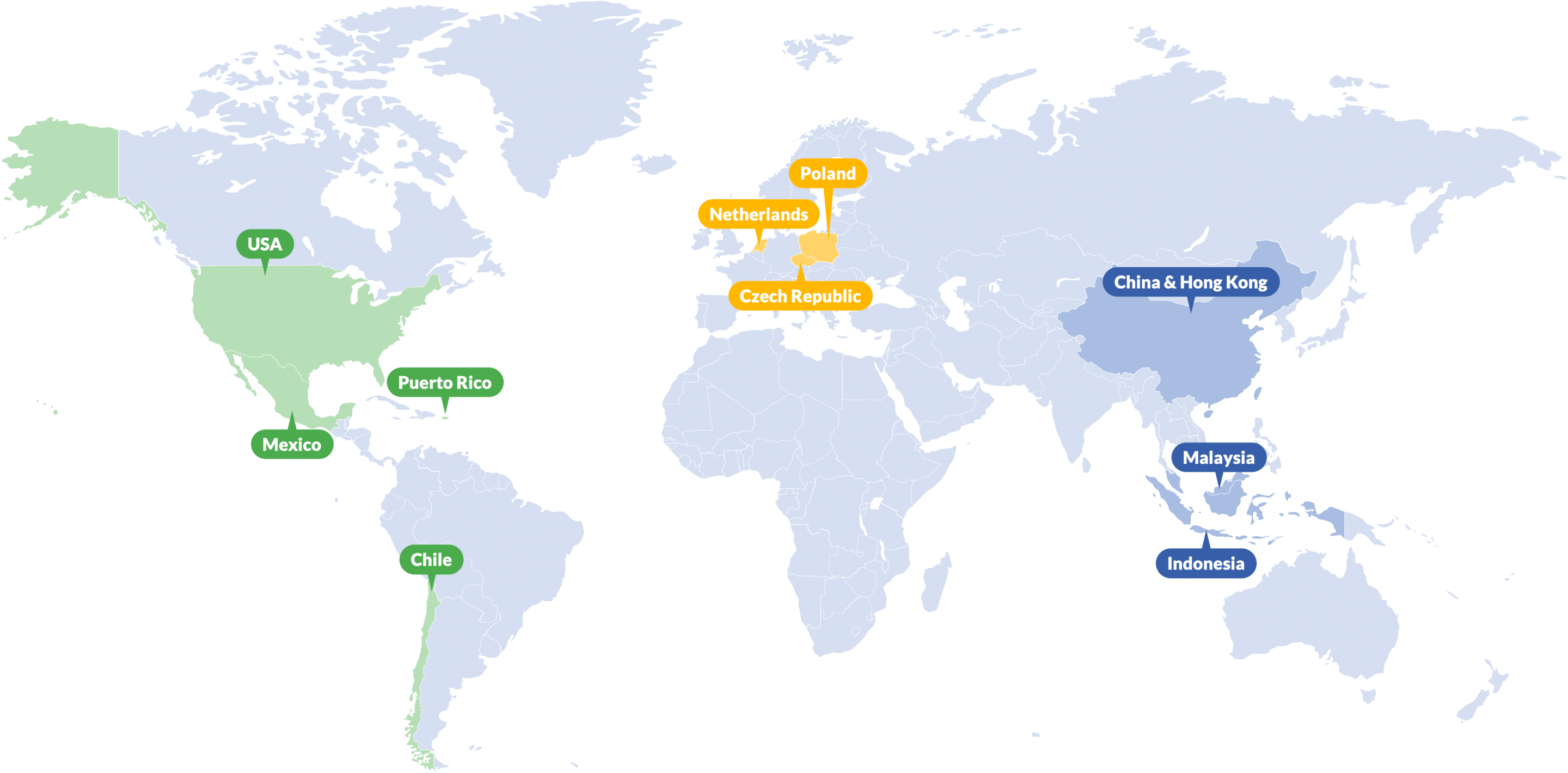 Reconext Global Footprint - Americas, EMEA, APAC