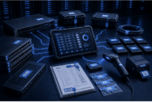 IT asset tracking system using serialized labels, barcode scanning, and documented records to maintain audit-ready asset traceability.